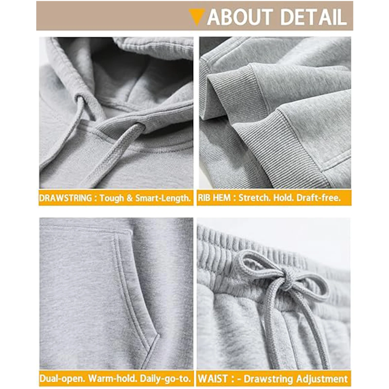 ملابس رياضية رجالية مناسبة للركض، تتميز بنطال رياضي كاجوال بغطاء للرأس. 2026 قريب خارجي، مريح وعالي الجودة #5