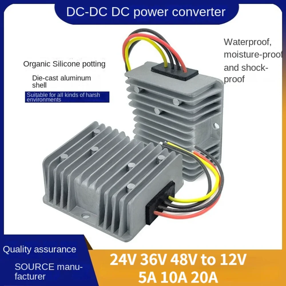 

48V 36V 24V to 12V 20A 10A 5A DC DC Converter Regulator Car Step Down Reducer Regulator Car CE RoHS Certificated Waterproof