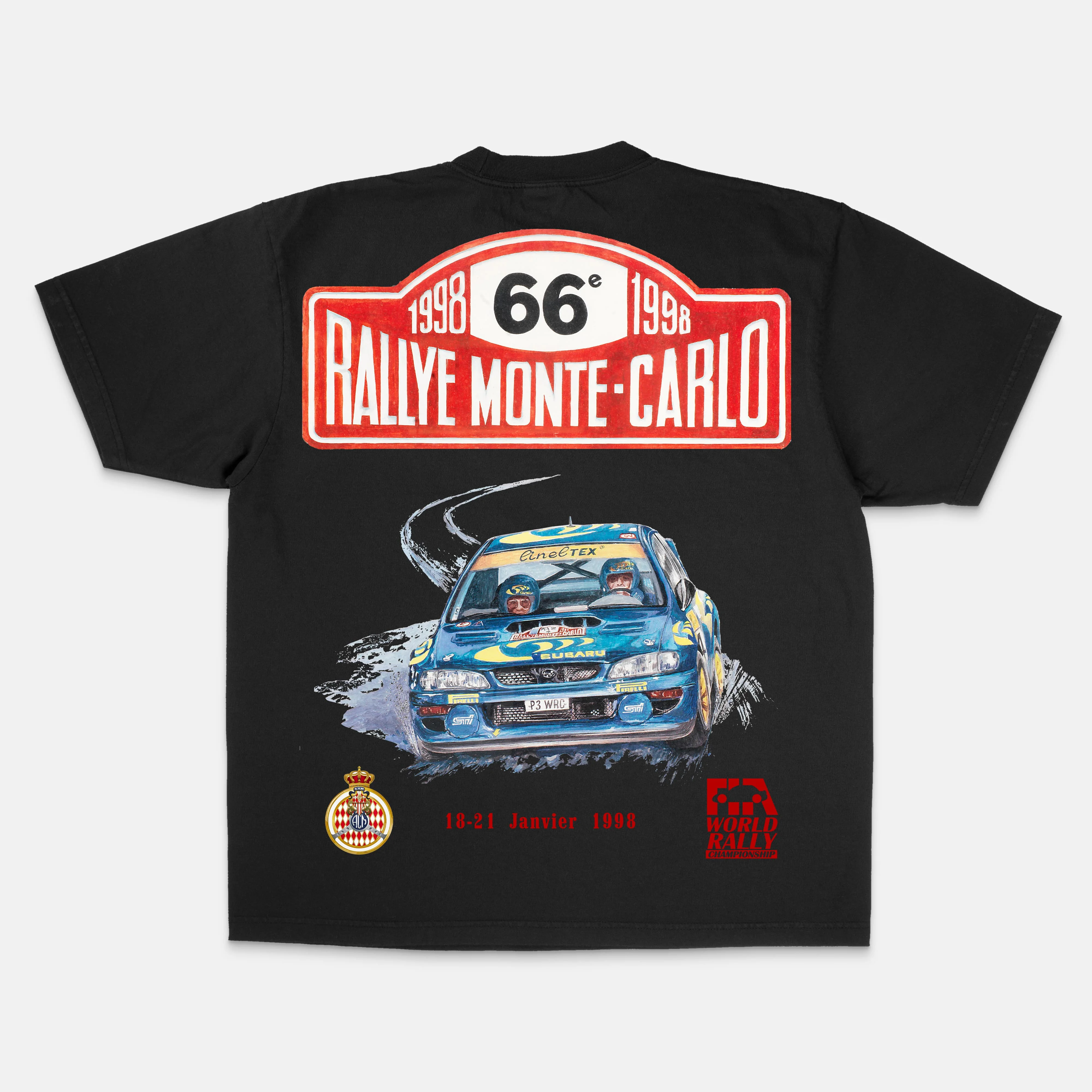 1998 Rallye Monte-Carlo Retro Racing T-Shirt Cotton Graphic Tee Men Women Summer Streetwear