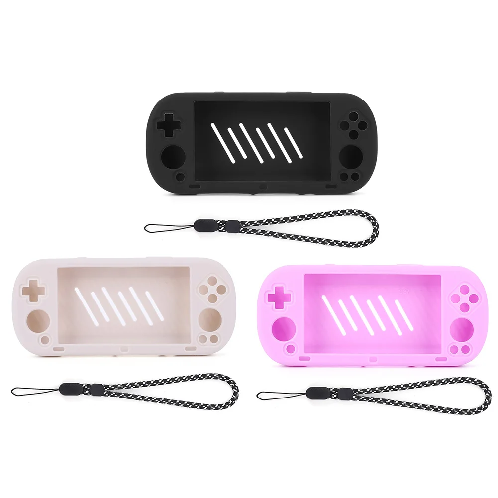 Silicone Protective Case Anti-Scratch Silicone Case Soft Skin Cover Case Non-Slip with Lanyard for Trimui Smart Pro Game Console