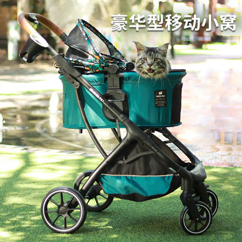 Pet Cart Detached Pet Dog Carrier Light Foldable Stroller Pet Cart Small Dog Cat Bearing 20kg Cat Carrier