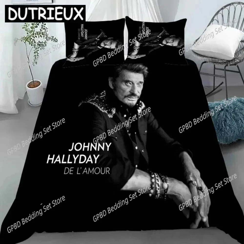 Johnny Hallyday 3D Printed Bedding Set Duvet Covers Pillowcases Comforter Bedding Set Bedclothes Bed Linen