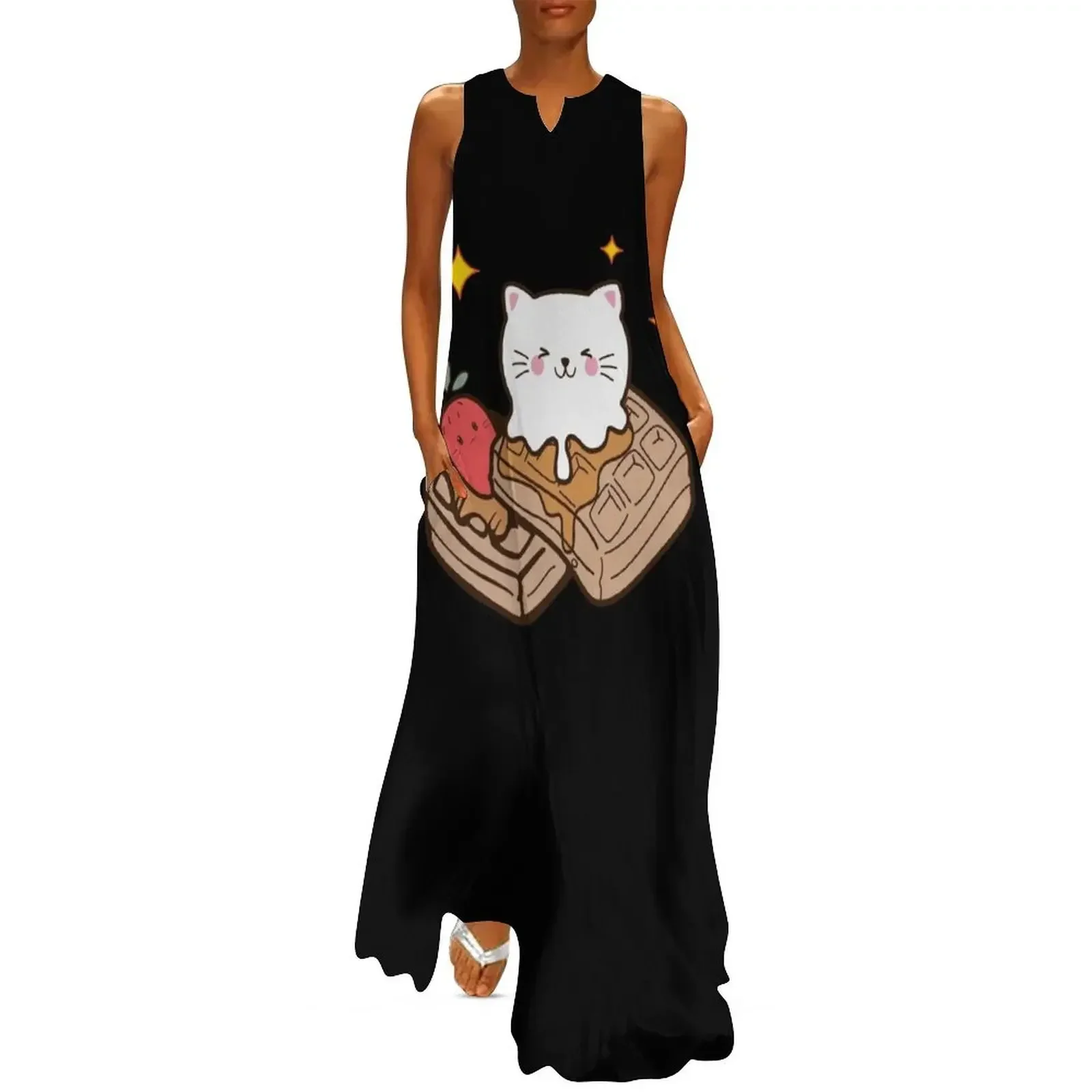 

Cat Waffle Long Dress dress dresses Elegant gowns luxury evening dress woman for wedding ceremony dresses
