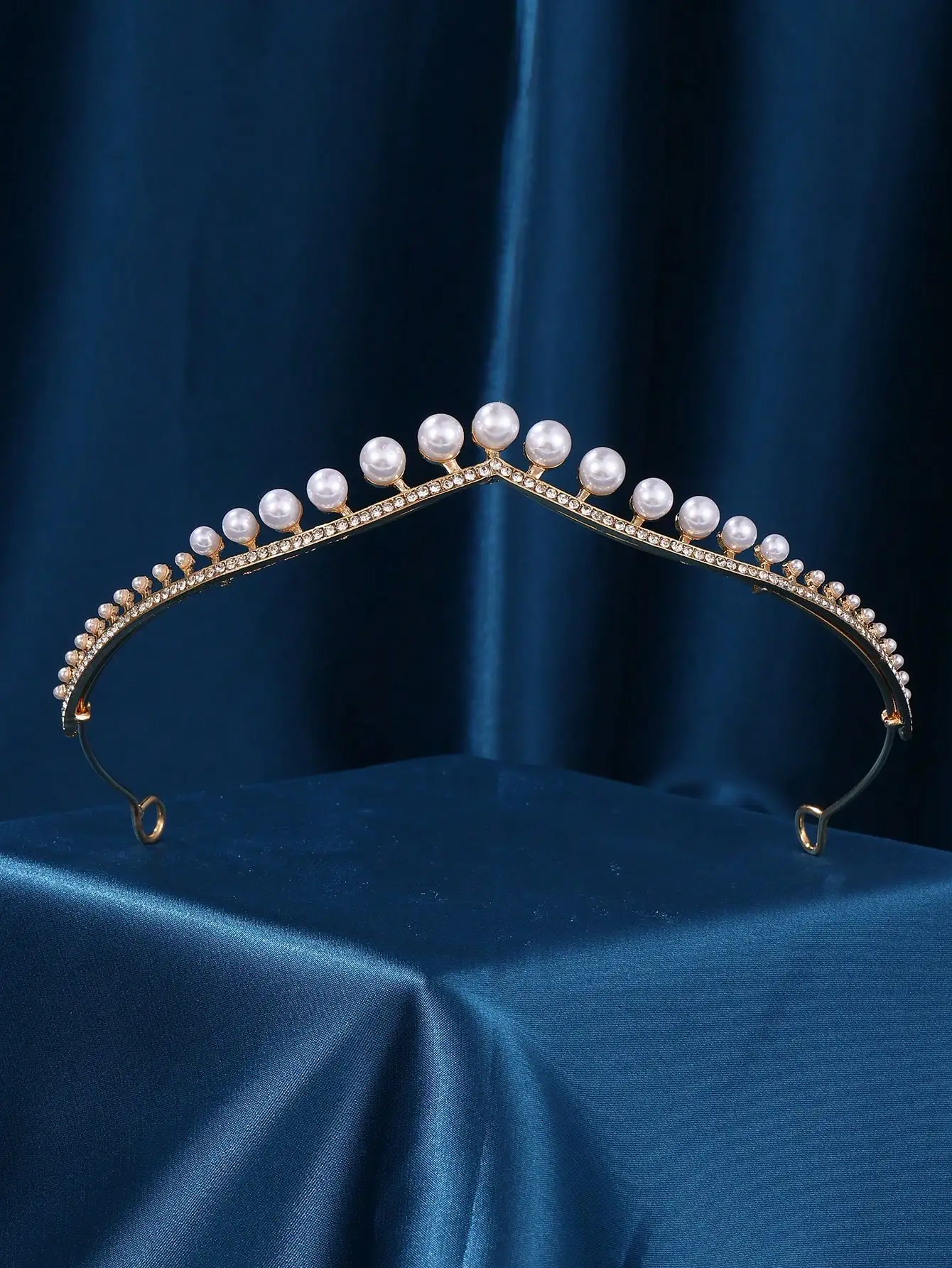 

Fairy Faux Pearl Tiara For Women Cubic Zirconia Simple Crystal Princess Crown Faux Pearls Wedding Headband Prom Party Birthday Headpieces Bridal Hair Accessories,Summer,Beach
