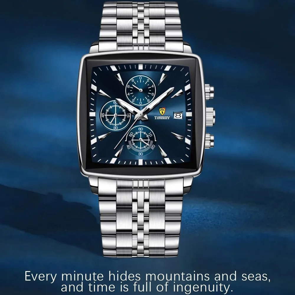 

Мужские кварцевые часы премиум-класса в подарочной упаковке — водонепроницаемые многофункциональные спортивные часы со светящимся хронографом