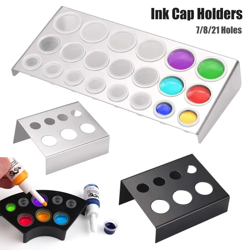 7/8/21 Holes Tattoo Ink Cup Holder Stand Tattoo Tool Pigment Container Makeup Accessories for Body Art Tattoo Supplies
