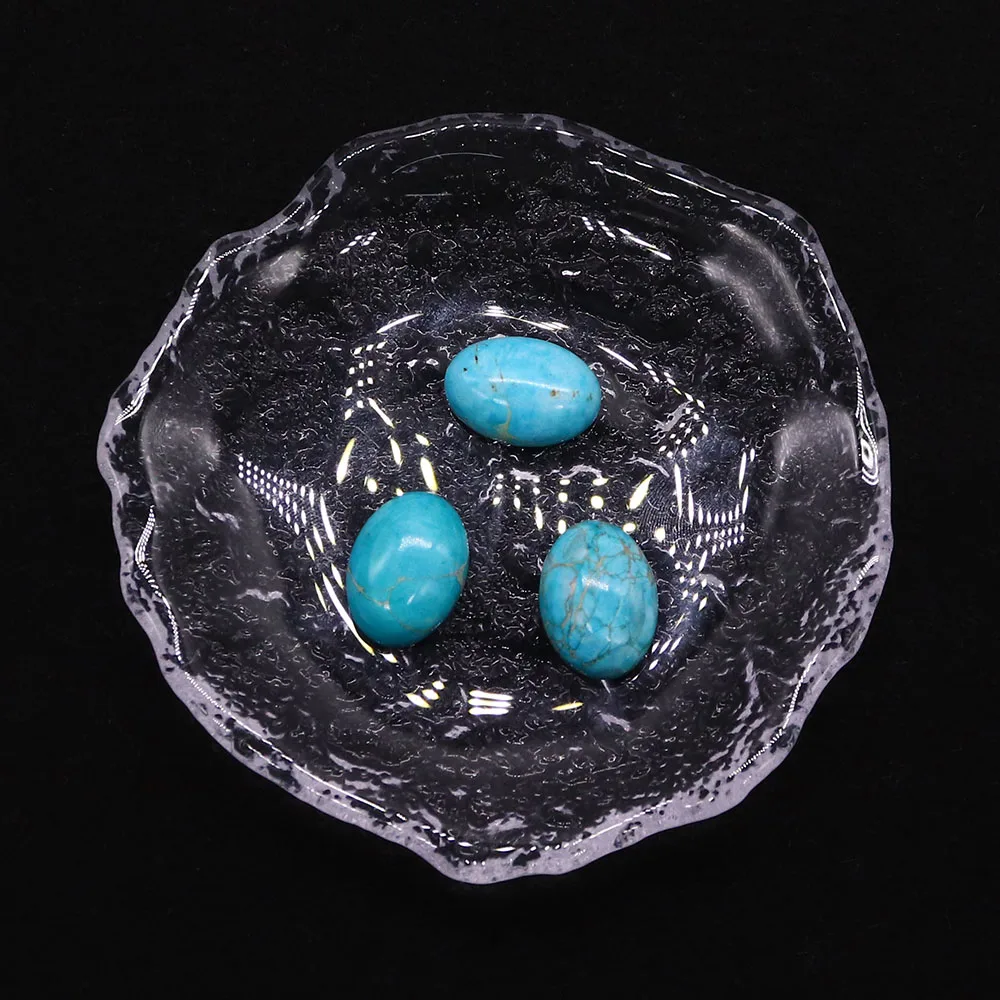 

Light Luxury Fashion Colorful Natural Imperial Stone Polished Oval Holeless Loose Synthetic Turquoise Cabochon Beads Accessories