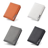 PU Leather Retro Men's Wallet Two-Fold Orange Black Grey White Multiple Pockets Ultra Thin Slim Wallet Money Clip Credit Card