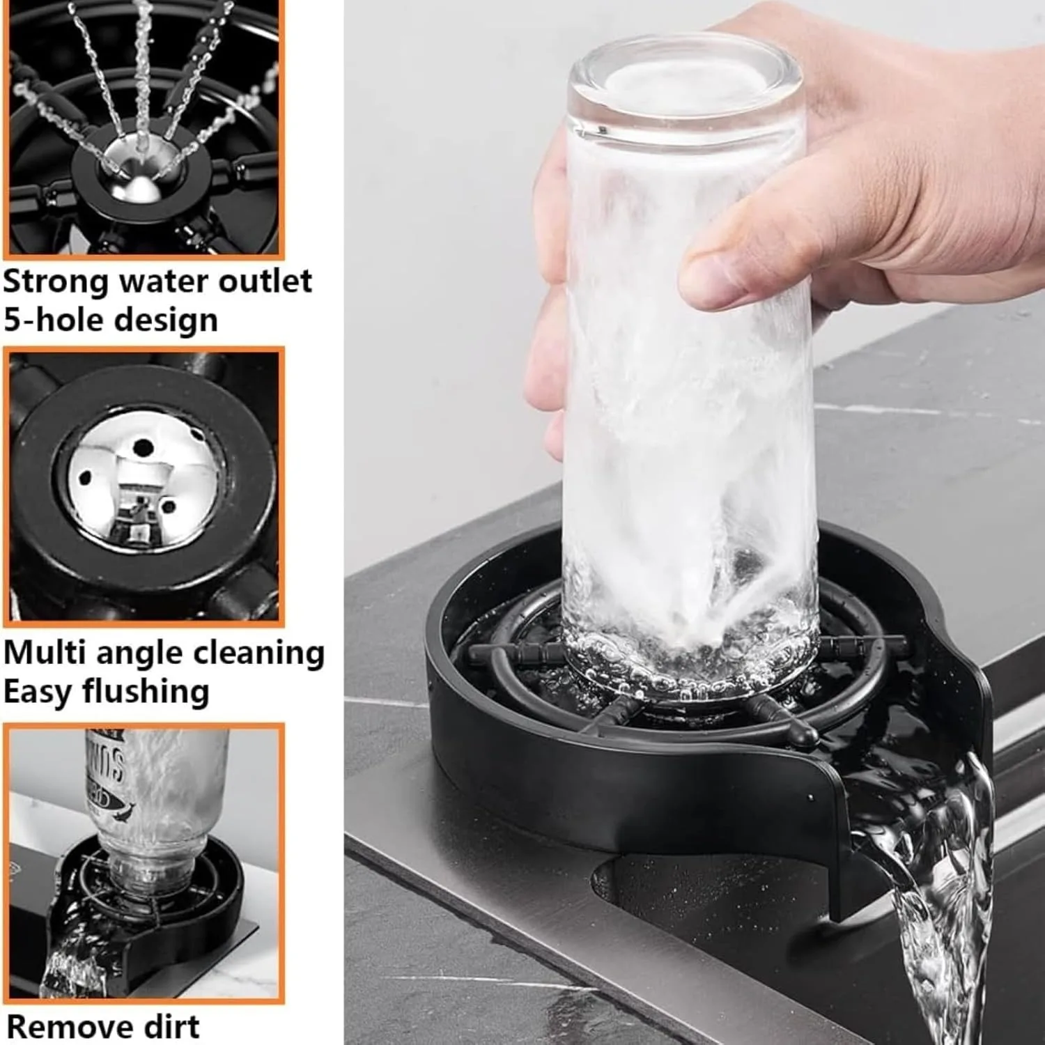 Évier de cuisine à cascade en acier inoxydable 304, ensemble d\'évier domestique, évier intégré avec perfections, barre unique