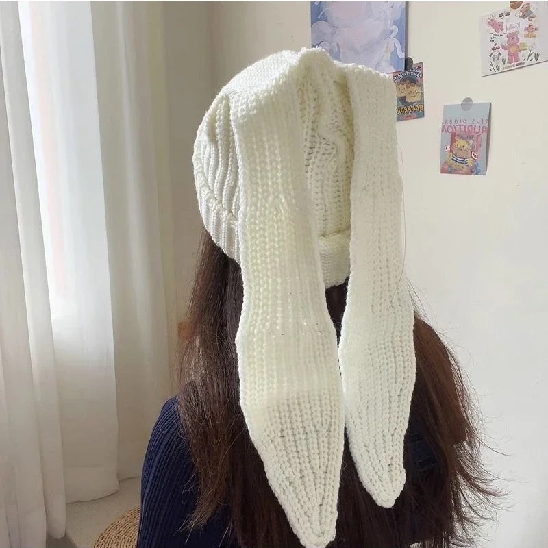 Knitted hat for women and men  universal thick and warm riding  personalized and fashionable scarf hat set  beanie balaclava image 2