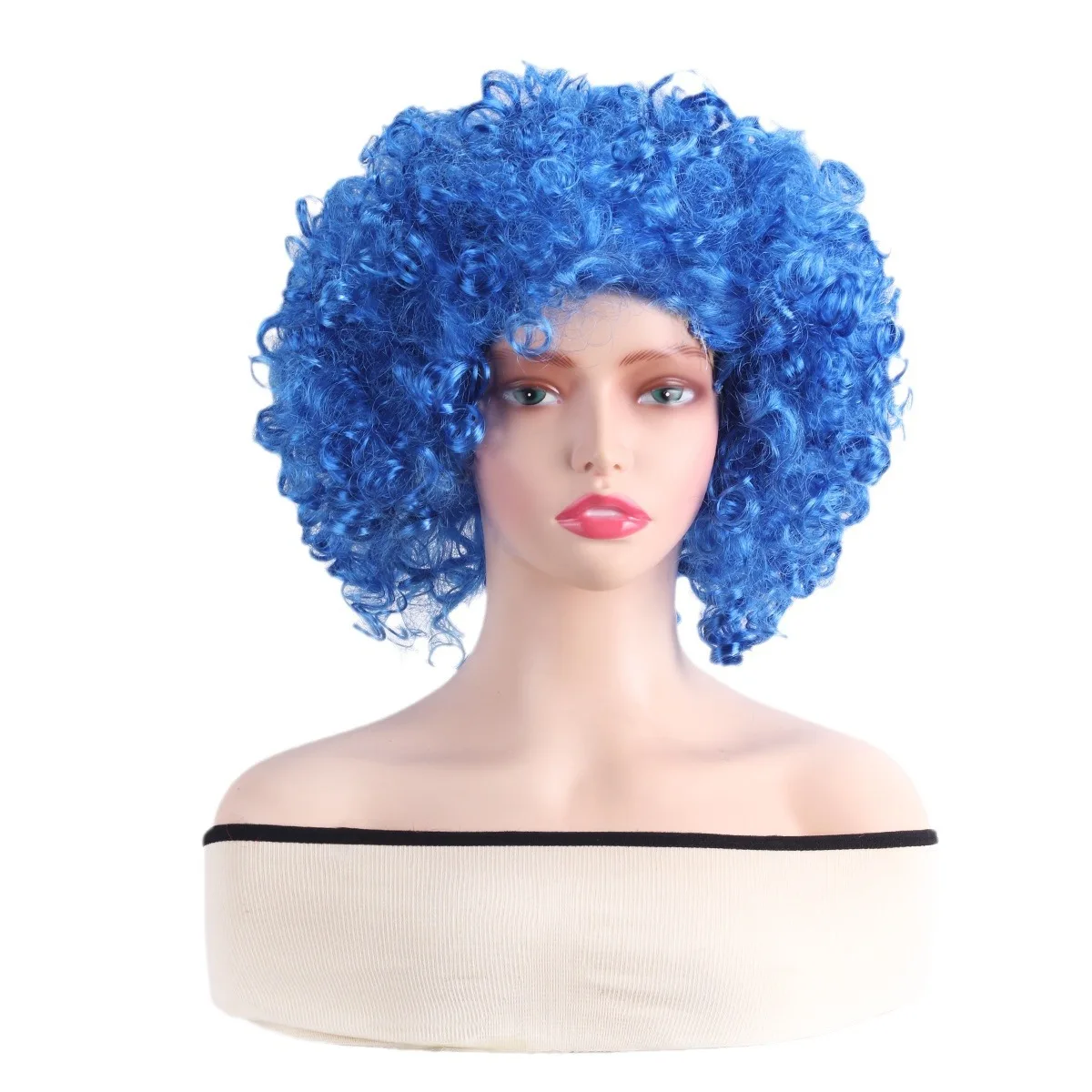 Parrucca da clown colorata unisex per adulti Parrucca sintetica riccia afro Cosplay per uomo Donna Parrucca da festa Mardi Gras Parrucche rosse verdi gialle blu