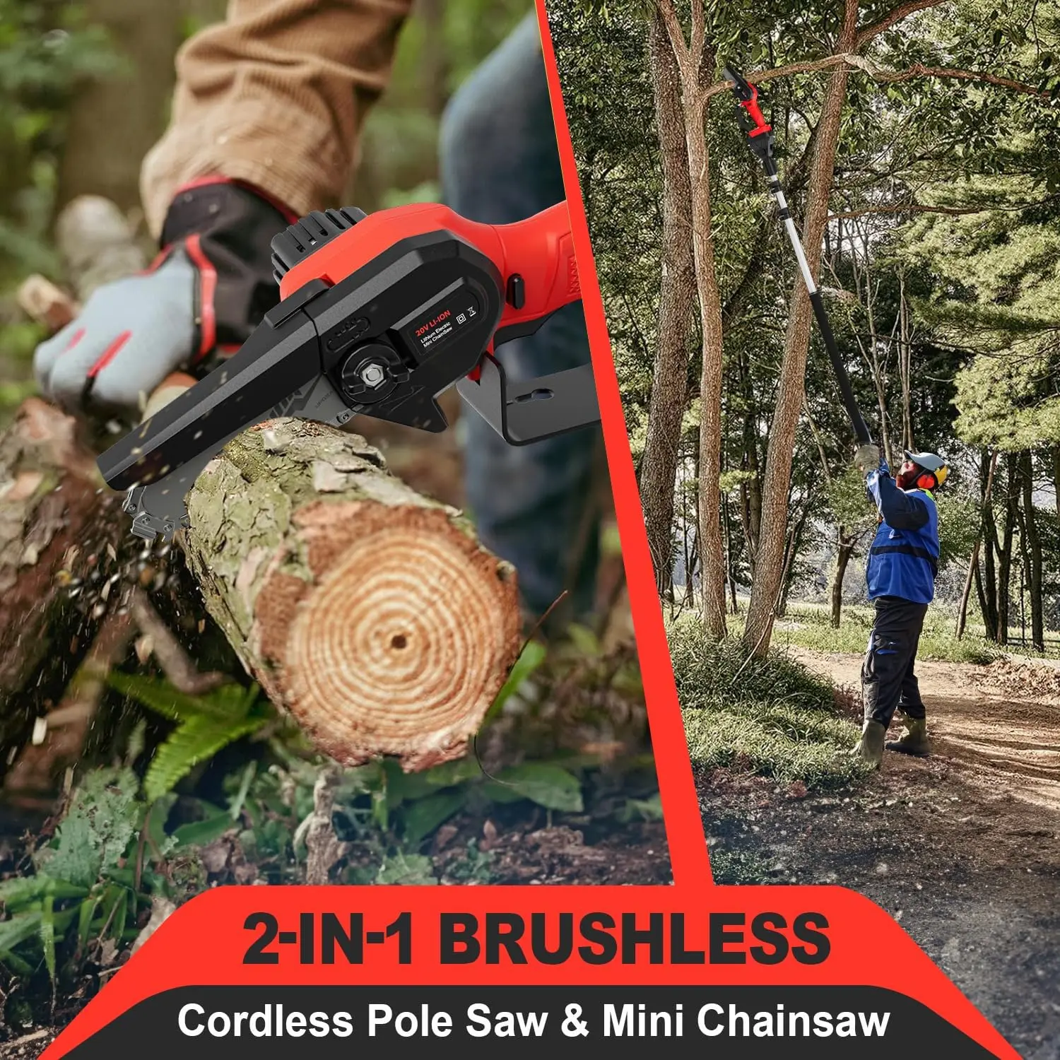 Cordless Pole Saw, 2-In-1 6