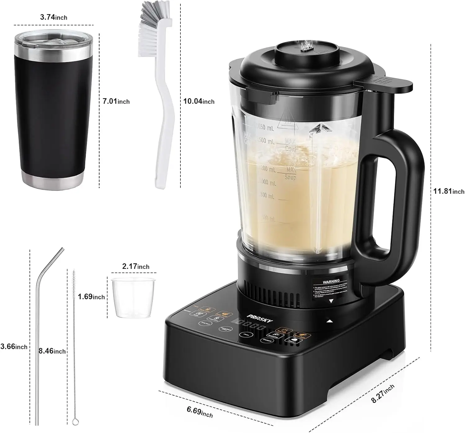 加熱機能付きプロフェッショナルカウンタートップブレンダー、スムージー用53オンスガラスジャー、ホットナッツミルク