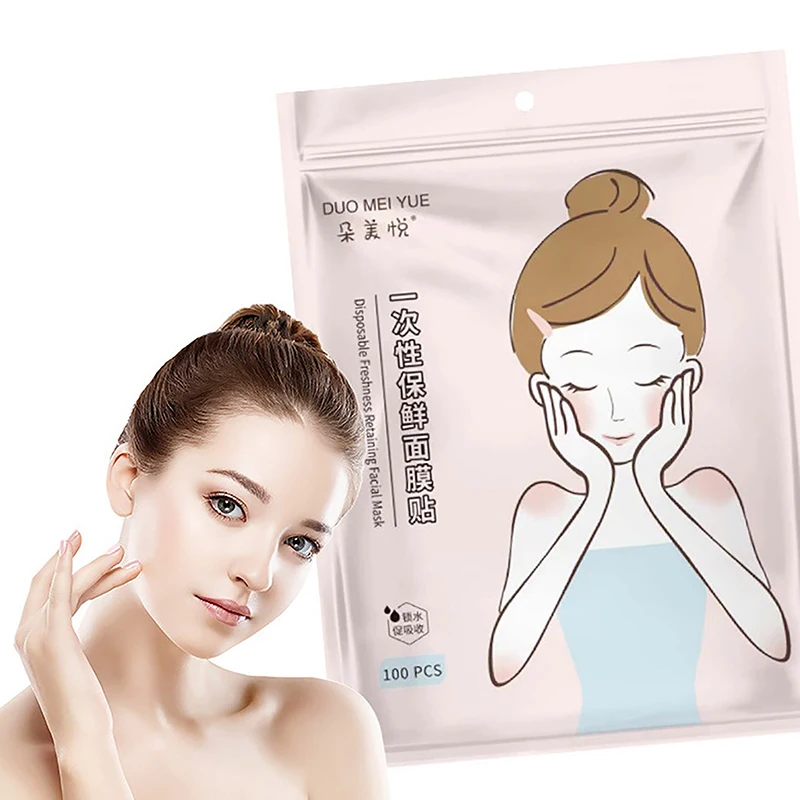 Disposable Face Plastic Film Full Face Cleaner Mask Neck Stickers Paper Transparent PE Masks Wrap Facial Beauty Healthy Tool