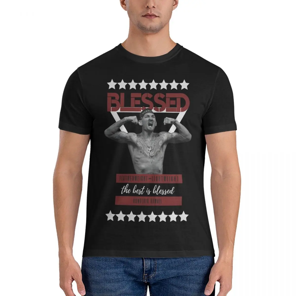 Max Blessed Holloway Men T Shirt Holloway Cool Tees Short Sleeve Round Neck T-Shirts Cotton Adult Tops