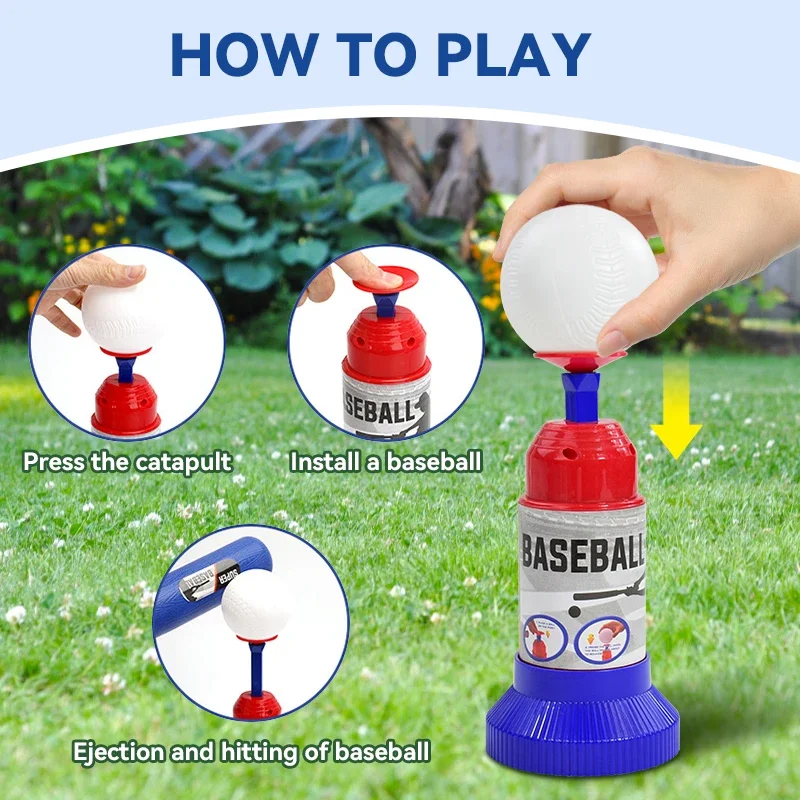 Kinder Ball Spielzeug Spiele für 3 + Jahre Einstellbare Automatische Pitching Baseball Maschine Sets für Kinder Outdoor Spielzeug Geschenk