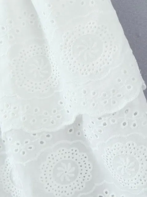 استرخاء Vaion Sle الدانتيل تقليم الأزهار التطريز مثير واحد الكتف الدكتور الجوف خارج الحلو الخصر Cinching التخسيس ort تنورة