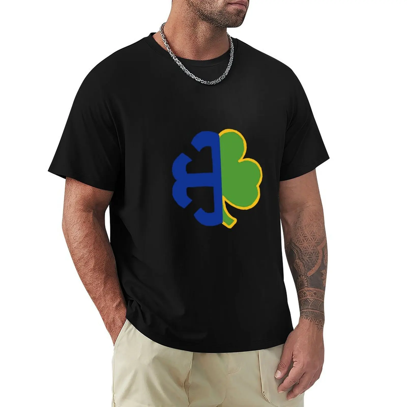 

French Cross Shamrock T-Shirt Holiday Simple Tee Shirt