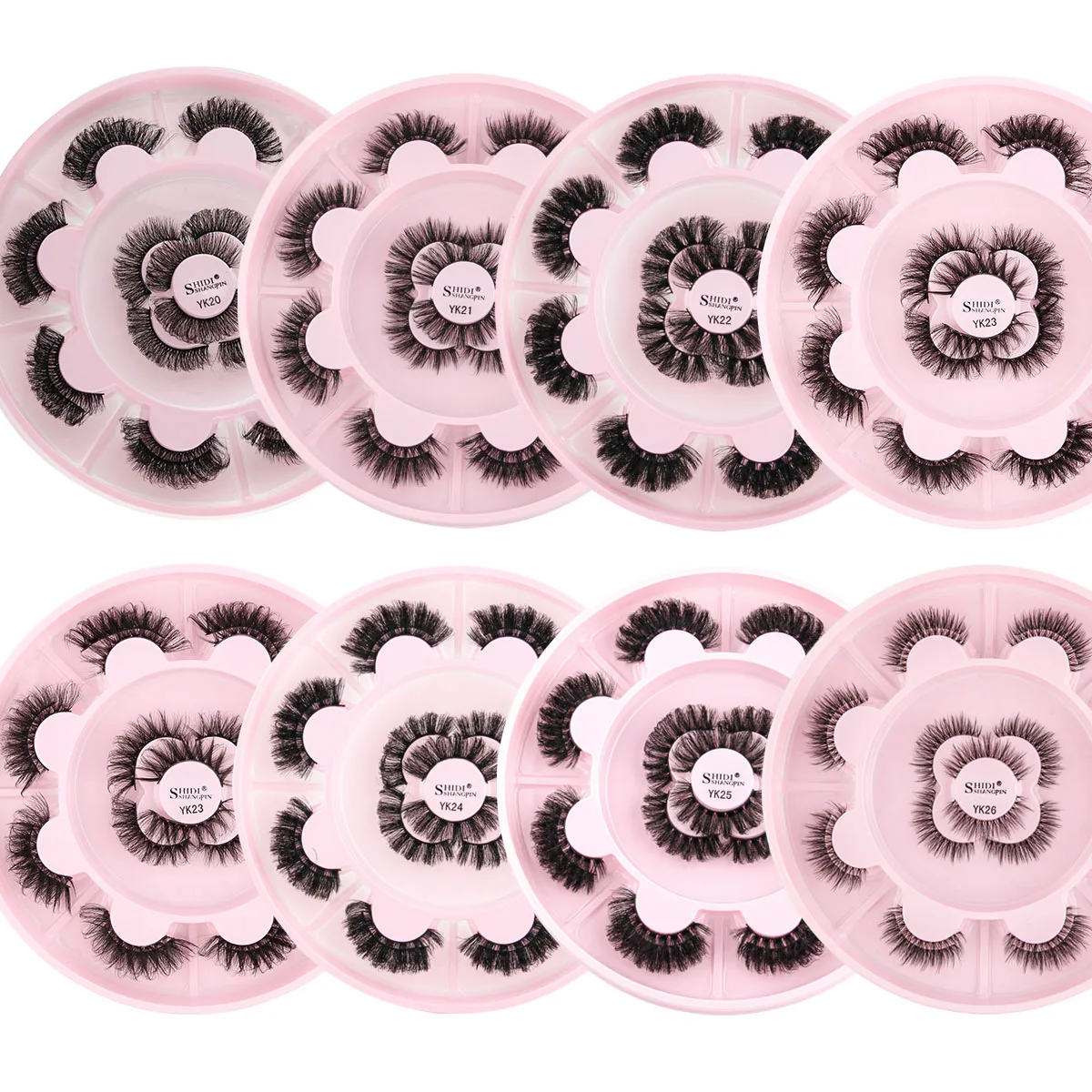 YSDO 3D Mink Lashes Fluffy Cat Eyelashes Wispy Volume Lashes Natural Feathery Effect Lightweight Flexible Band Fake Lashe Makeup