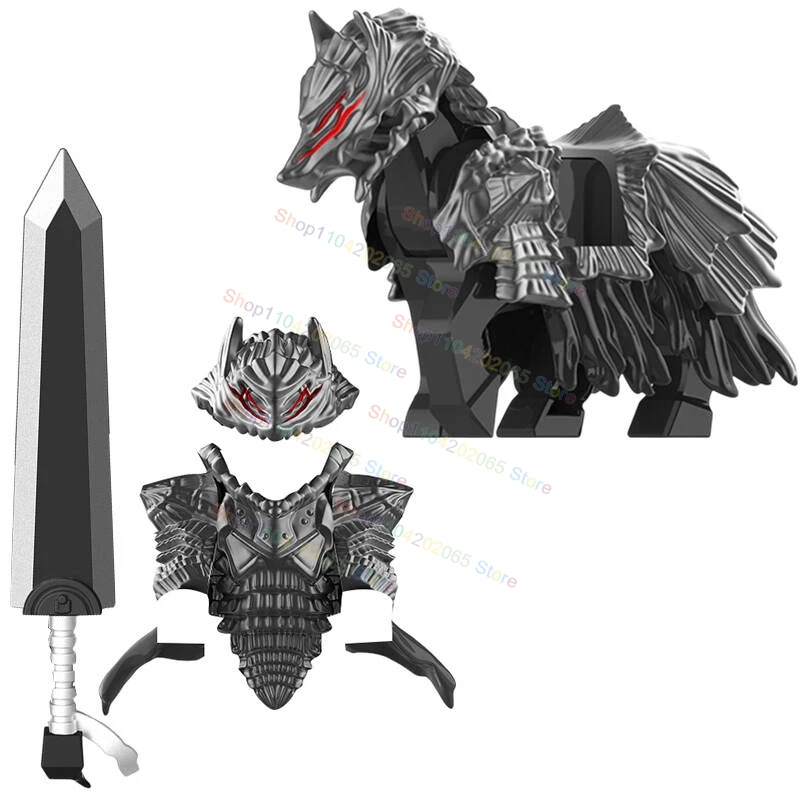 

MOC Building Blocks Cartoon Movie War Horse Mini Action Figures Weapons Accessories Helmet Shield Bricks Gift Kids Toys