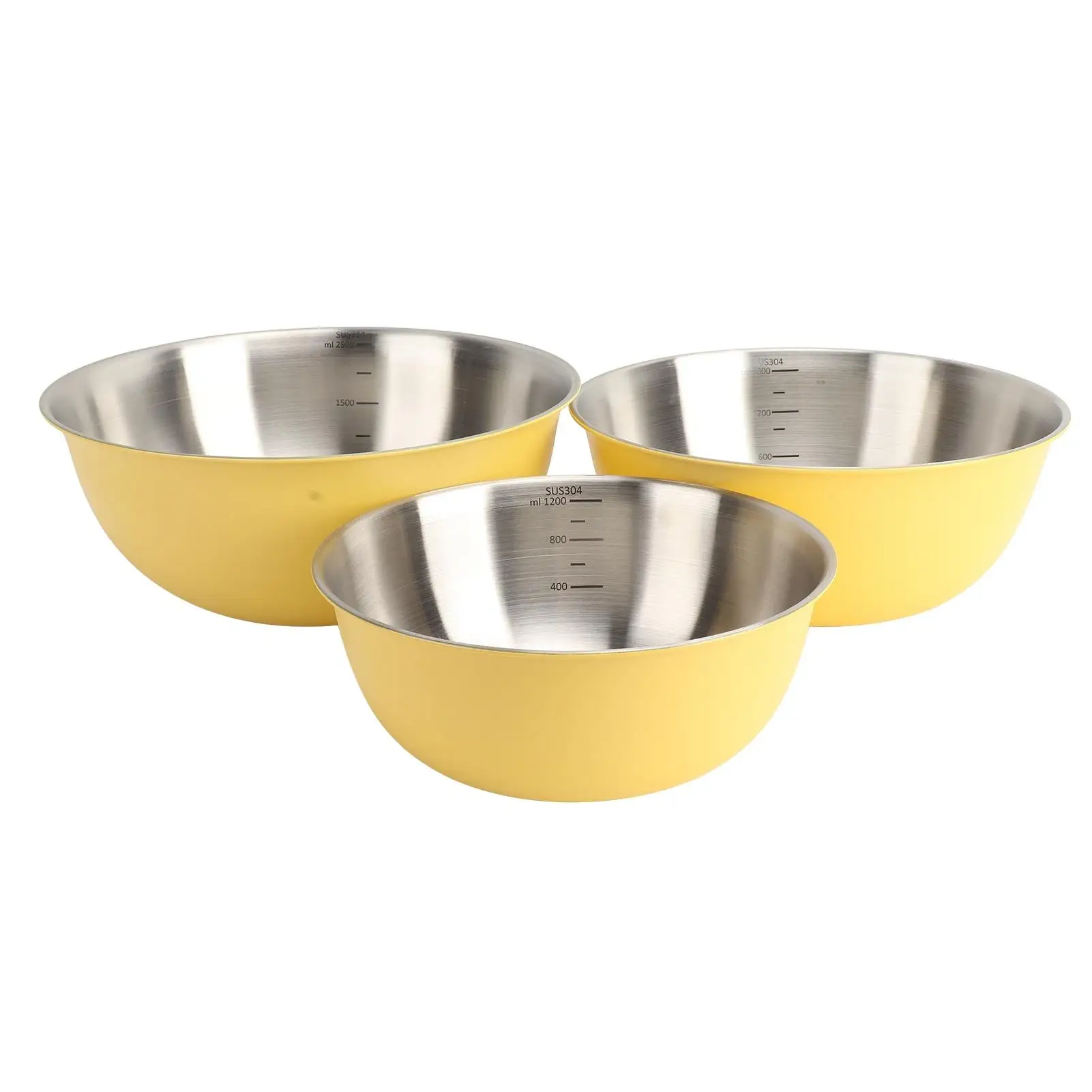 

Curved Lip Kitchen Mixing Bowl with Measurement Scale - Ideal Salad Basin for Egg Beating