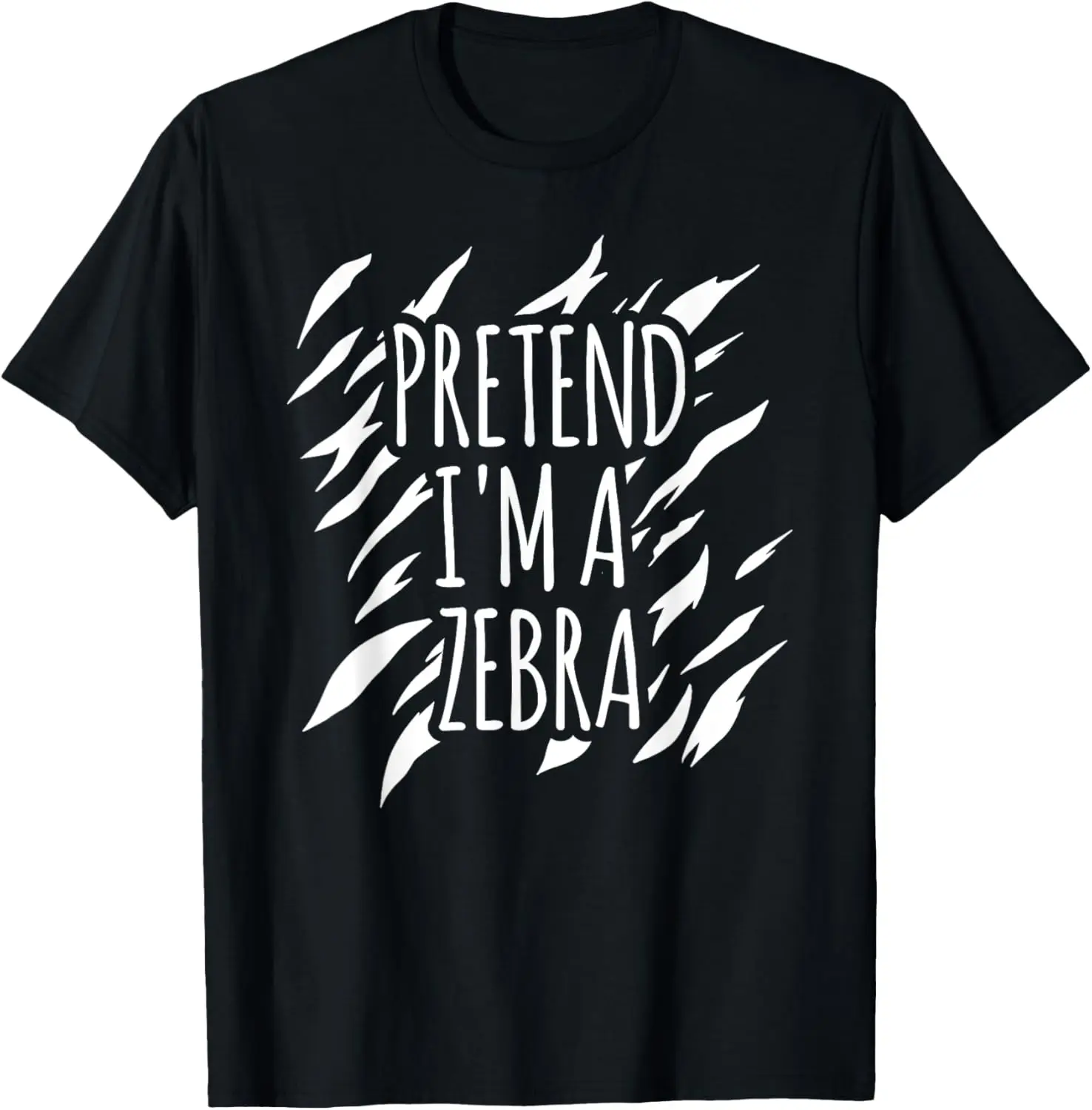 Pretend I'm A Zebra Lazy Halloween Costume T-Shirt