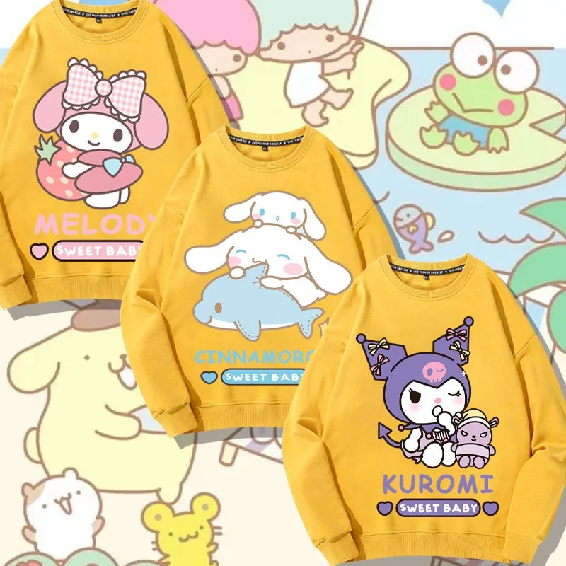 

Cartoon Sanrio Co-printed Hoodie Female Laurel Dog Kulomi Melody Coat Girls Clothing Set Autumn