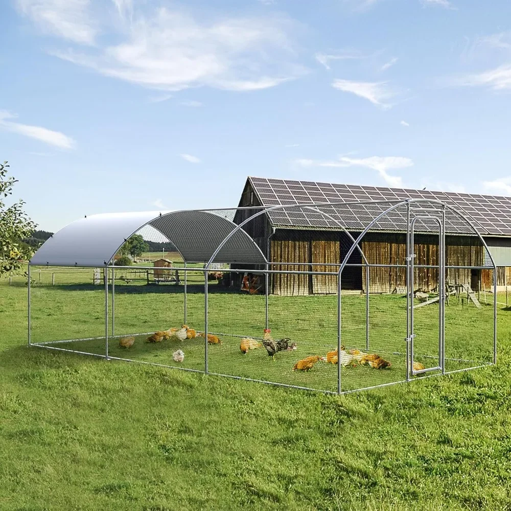 

Chicken Coop Metal Large Chicken Run for Yard Chicken Pen,with Waterproof Outdoor Heavy Duty Poultry Cage