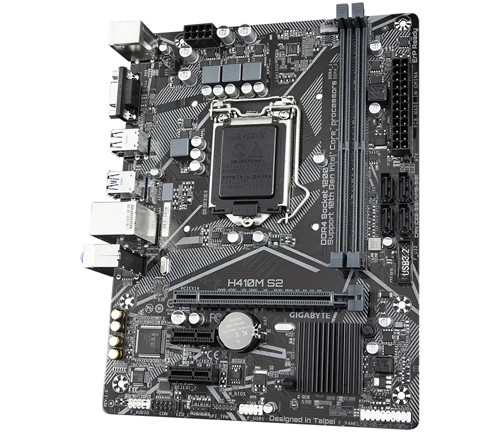 GIGABYTE H410M S2  LGA 1200 64GB   PCI-E 3.0 2×DDR4 1×VGA 22.6×17.4cm