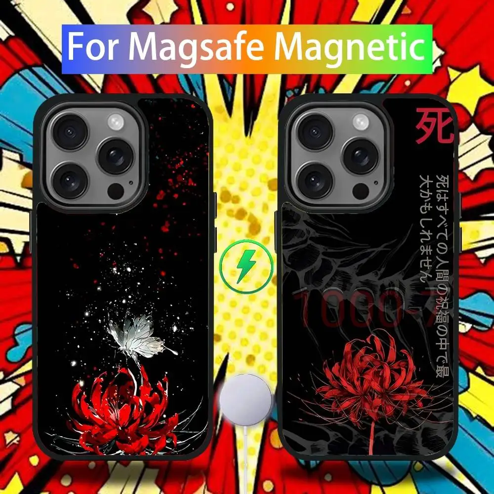 

Tokyo Ghoul Red Spider Lily Phone Case For iPhone 16,15,14,13,12,11,Pro,Max,Plus,Mini,SE4,E Magnetic Magsafe Wireless Charging