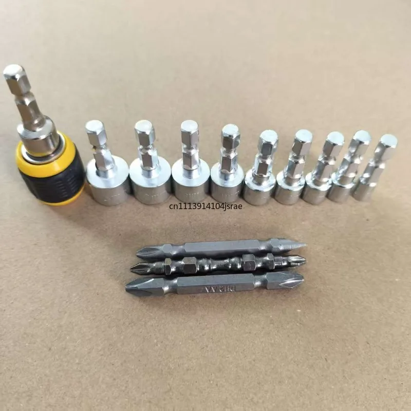 For 13Pcs Socket Bit Set Quick Lock Extension Bar 9 Bits 5-13mm Socket Adapter Kit