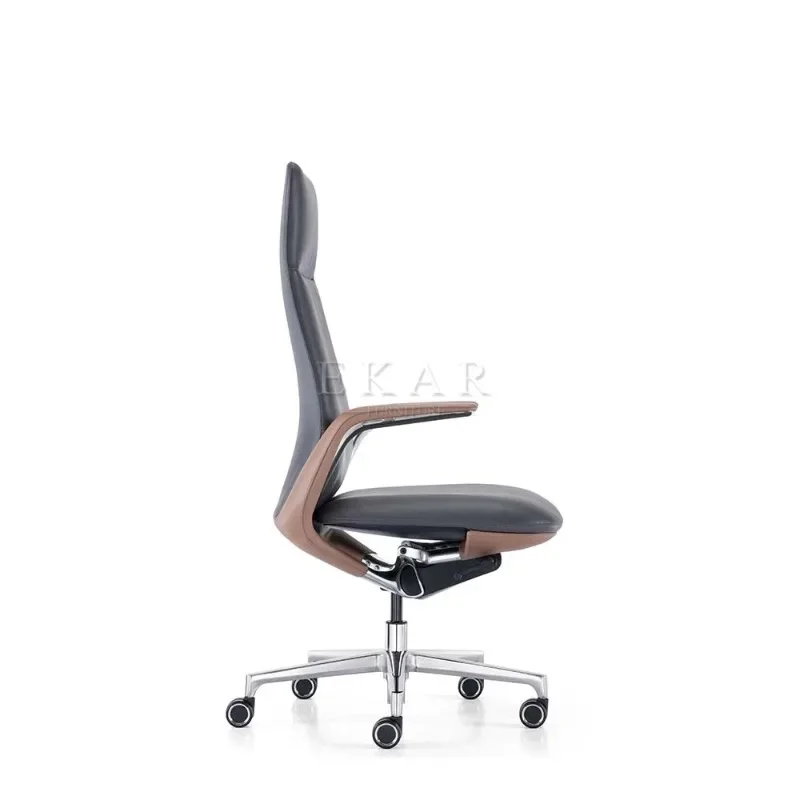 Latest high back leather gas lift chair ergonomic office chair with armrests