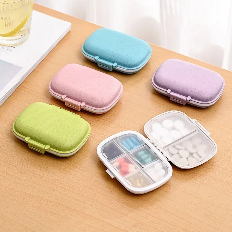 Compact Weekly Portable 8-Slot Pill Organizer Minimalist Travel Medicine Box Daily Storage Case for Tablets Vitamins