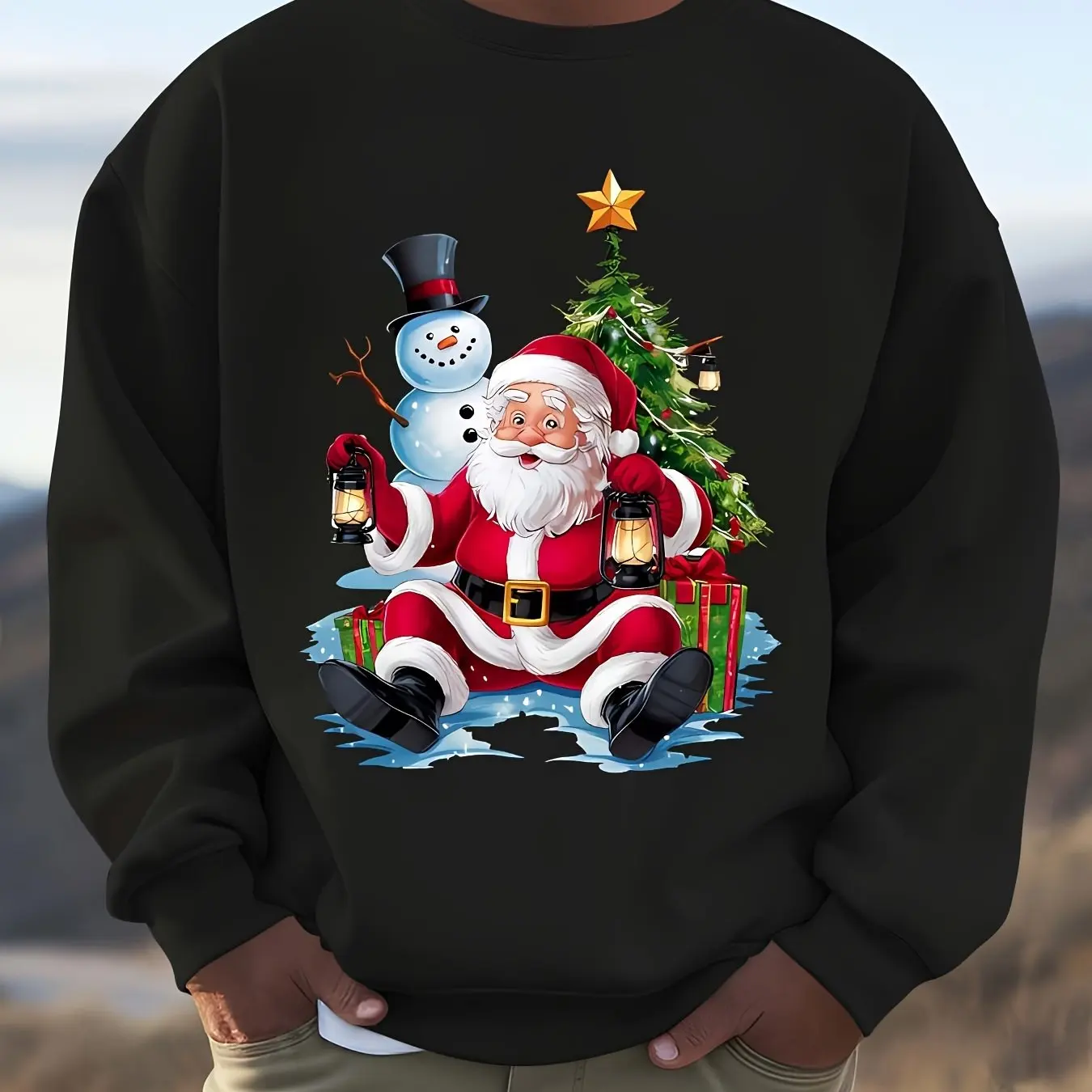 

Autumn Funny 3D Christmas Snowman Graphic Prints Crew Neck Men's Sweatshirts Casual Fashion Breathable Polyester Men Y2k Clothes