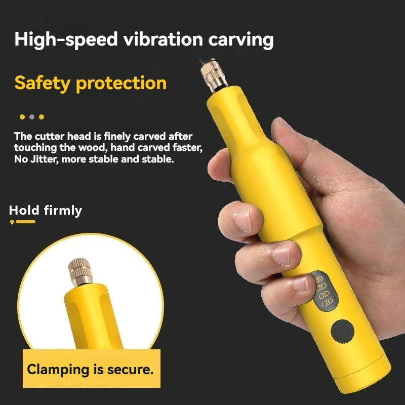 40W DIY Electric Root Carving Machine Kit 20PCS Replaceable Blades Woodworking Furniture Sculpting Chisel Tool