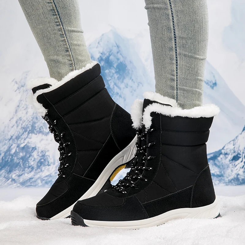 

Snow Boots 2023 New Winter Men Womens Couple Warm Cotton Shoes Casual Short Boots Waterproof Antiskid Hiking Boots MidCalf Boots