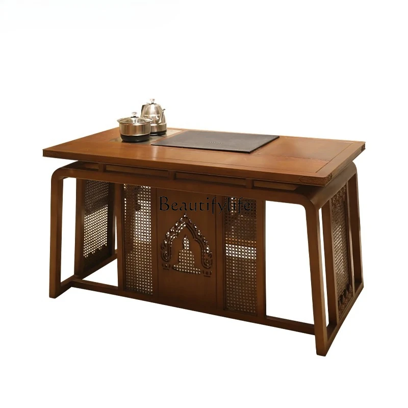 

office tea table and chair combination Zen solid wood kung fu tea table tea table