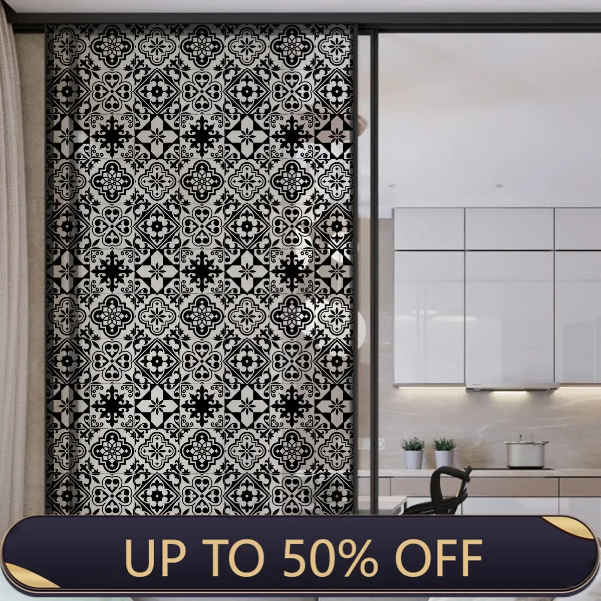Black Tile Non-adhesive Electrostatic Glass Paste Bathroom Peephor-proof PET Film Glass Paste Window Tint Window Sticker