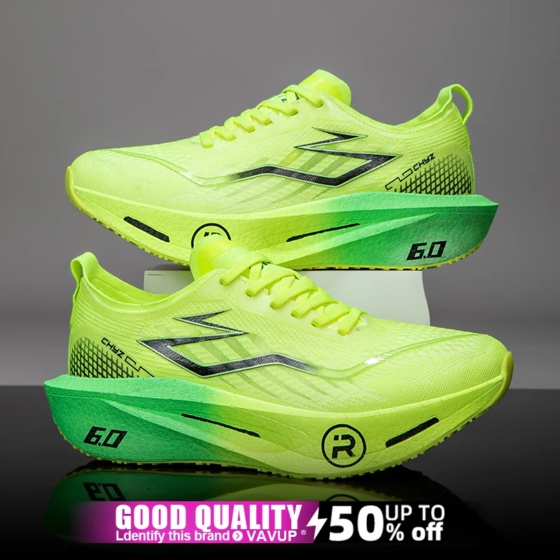 Men Running Shoes Carbon Board Speciality Marathon Sports Breathable Lightweight Women's Comfortable Athletic Nonskid Sneakers