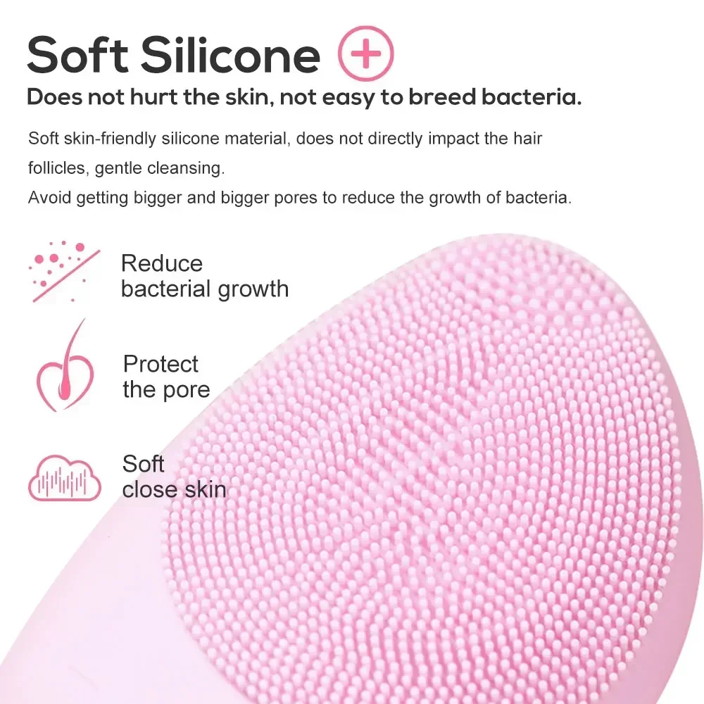 Mini Electric Silicone Sonic Facial Cleansing Brush Face Cleaner Deep Pore Cleaning Skin Massager Face Cleansing Brush Device