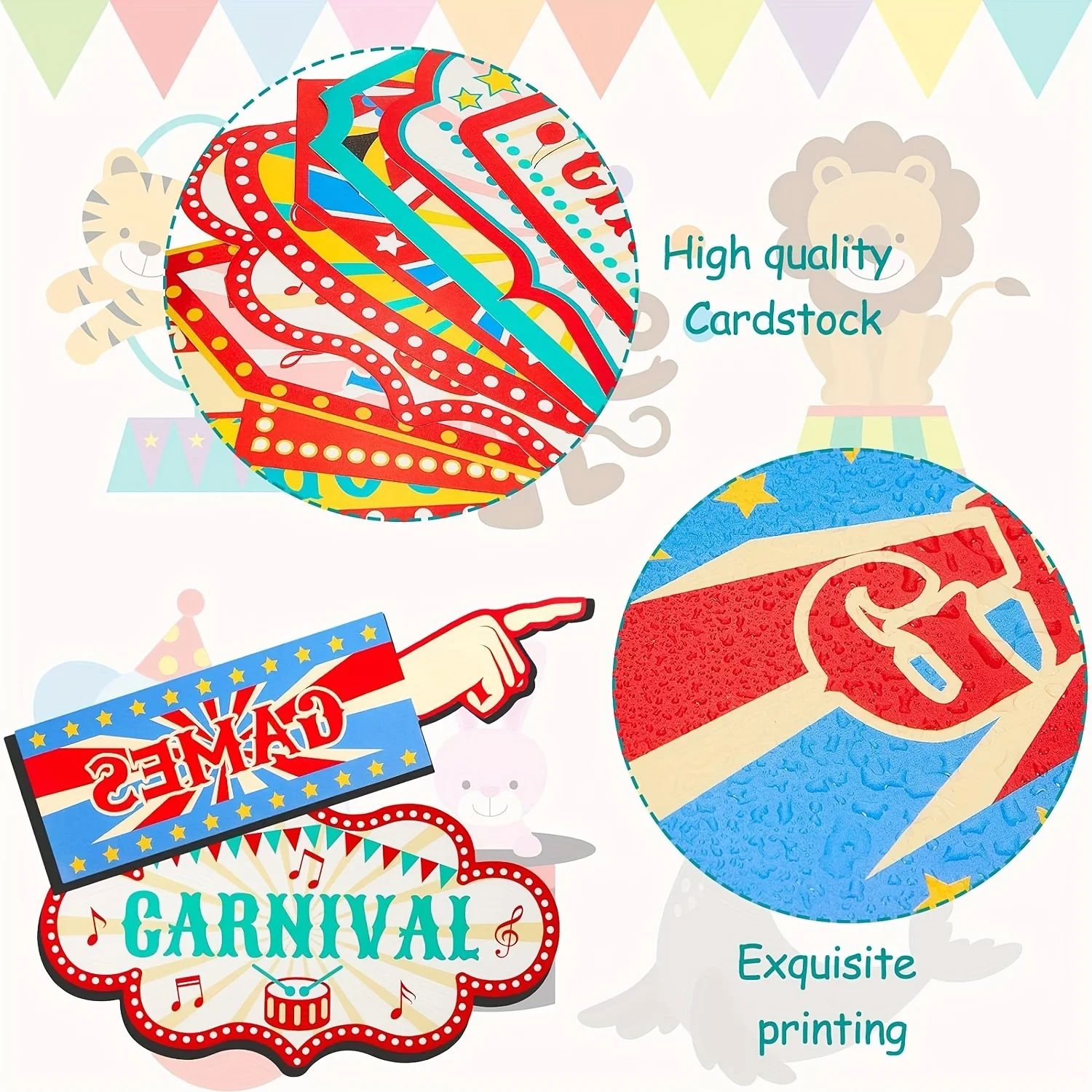 Carnival Circus Theme Party Decorations,20 Pcs Welcome Circus Party Signs Carnival Directional Signs Decorations Party Supplies