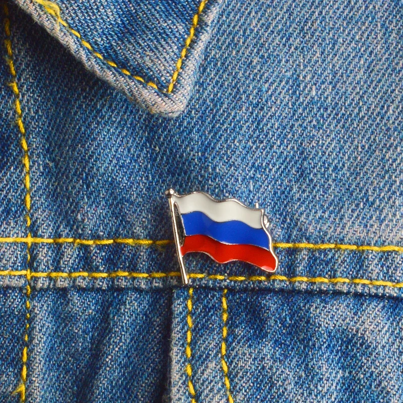 Hot New Russia National Flag Metal Lapel Badge Pin Creative Alloy Home Decration Crafts Gifts Collectibles