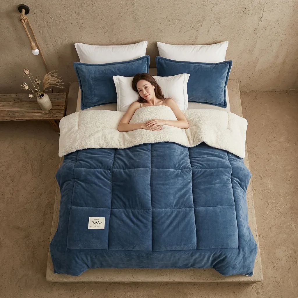 Reversible Ultra Plush Luxury Comforter  Solid Color All-Season Duvet Insert for Bedroom and Dorm.