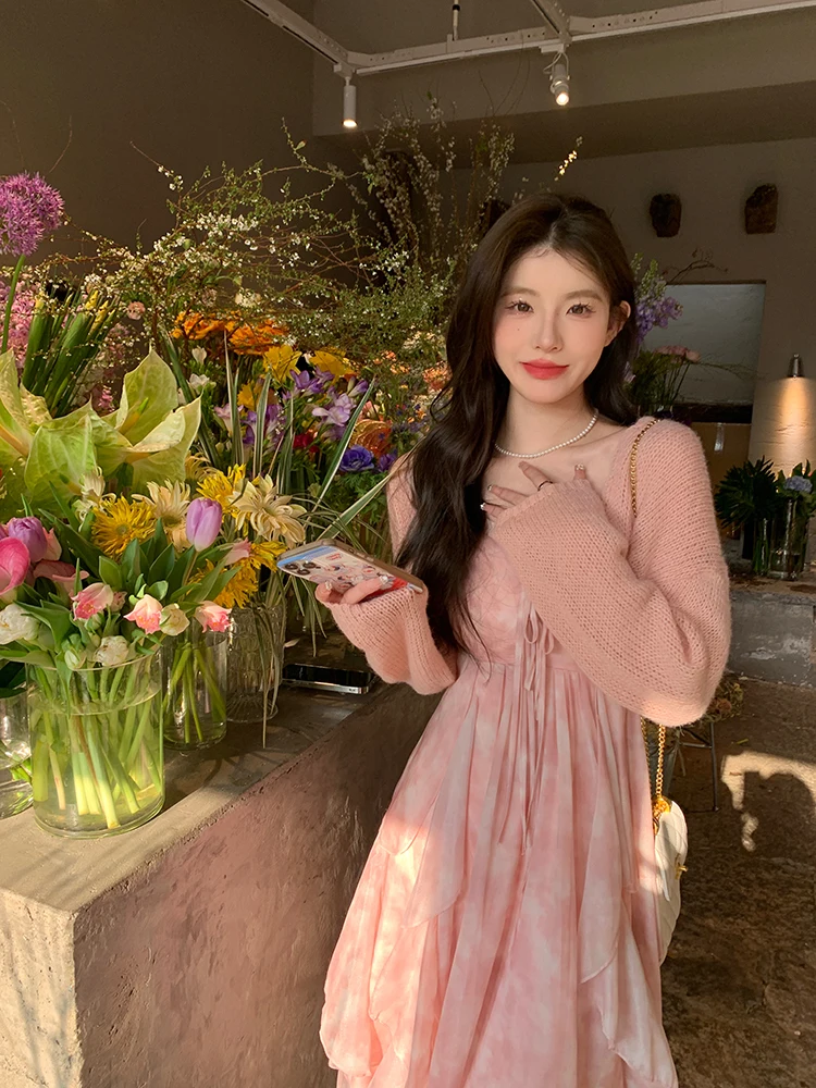 

Вязаный кардиган Chen Dauyu для женщин: осенний, нежный, молочный, пушистый свитер-накидка, верхняя одежда, легкий кардиган-накидка