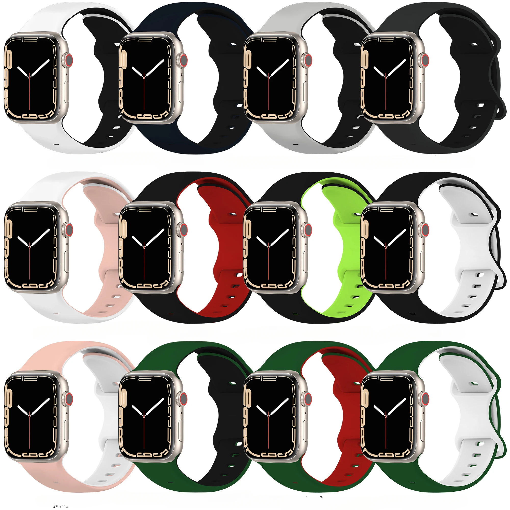 Cinturino per iWatch 42/44/45/49mm 38/40/41mm Cinturino sportivo in silicone alla moda per orologi serie Ultra2 Se 9/8/7/6/5/4/3_voghion.com