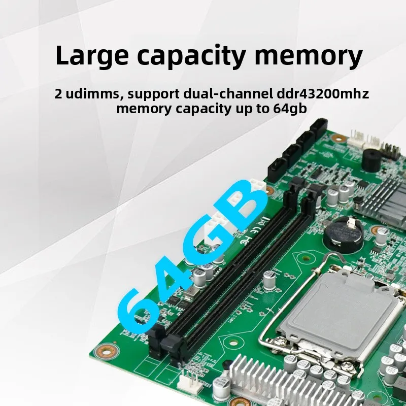 Industrial Server Motherboard, 4 PCIE Slots Mainboard Compatible with 12-14 Gen CPU for AI Model Development