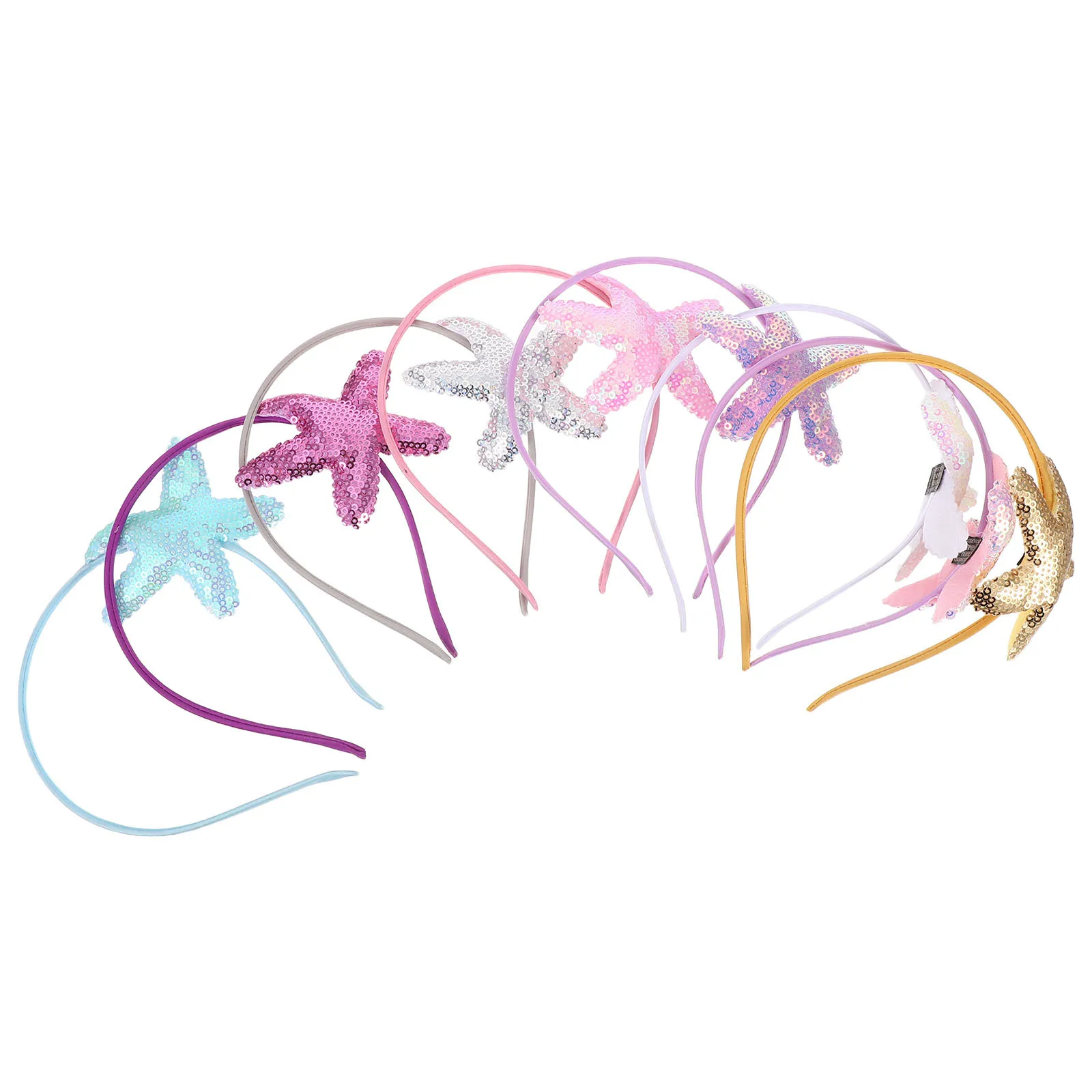 

8Pcs Girl Seastar Hair Hoop Creative Marine Animal Headdress Party Daily Dress Stage Performance Hair Accessories