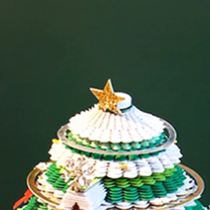 2026 Desk Calendar With LED Light Christmas Tree Sculpture 3D Tear-away Calendar Paper Carving Art Christmas Day Decoration