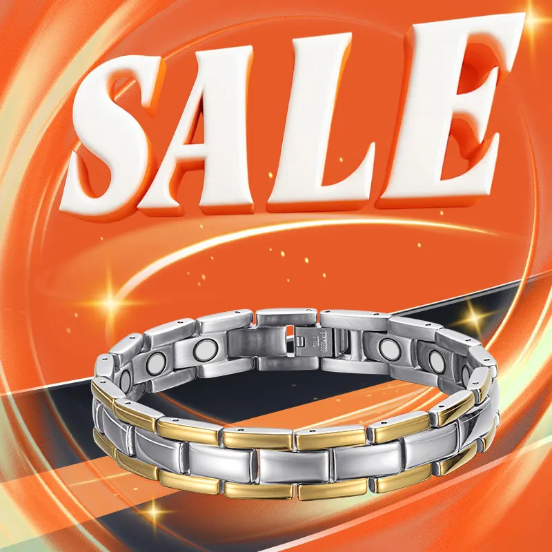 Pulseras Welmag para hombres, pulsera magnética de acero inoxidable curativa para la salud, joyería para aliviar el dolor de la artritis bioenergética