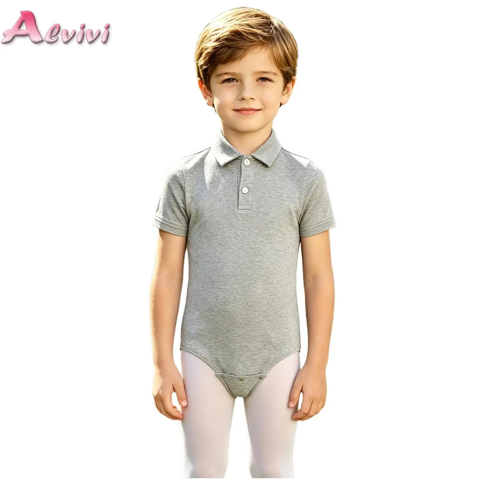 Kids Boys Girls Adaptive Bodysuit Romper Turn-Down Collar Short Sleeve Press Buttons Jumpsuit Children Daily Wear Outings Sleep